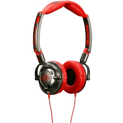 skullcandy lowrider headphones silver and red