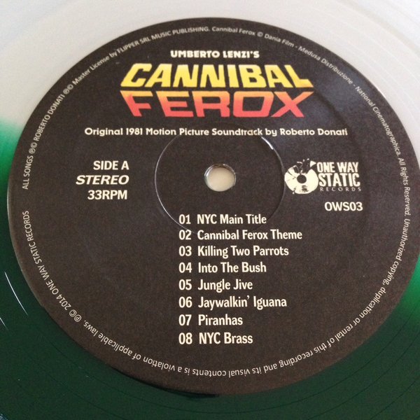 Umberto Lenzi Cannibal Ferox soundtrack colored vinyl for sale